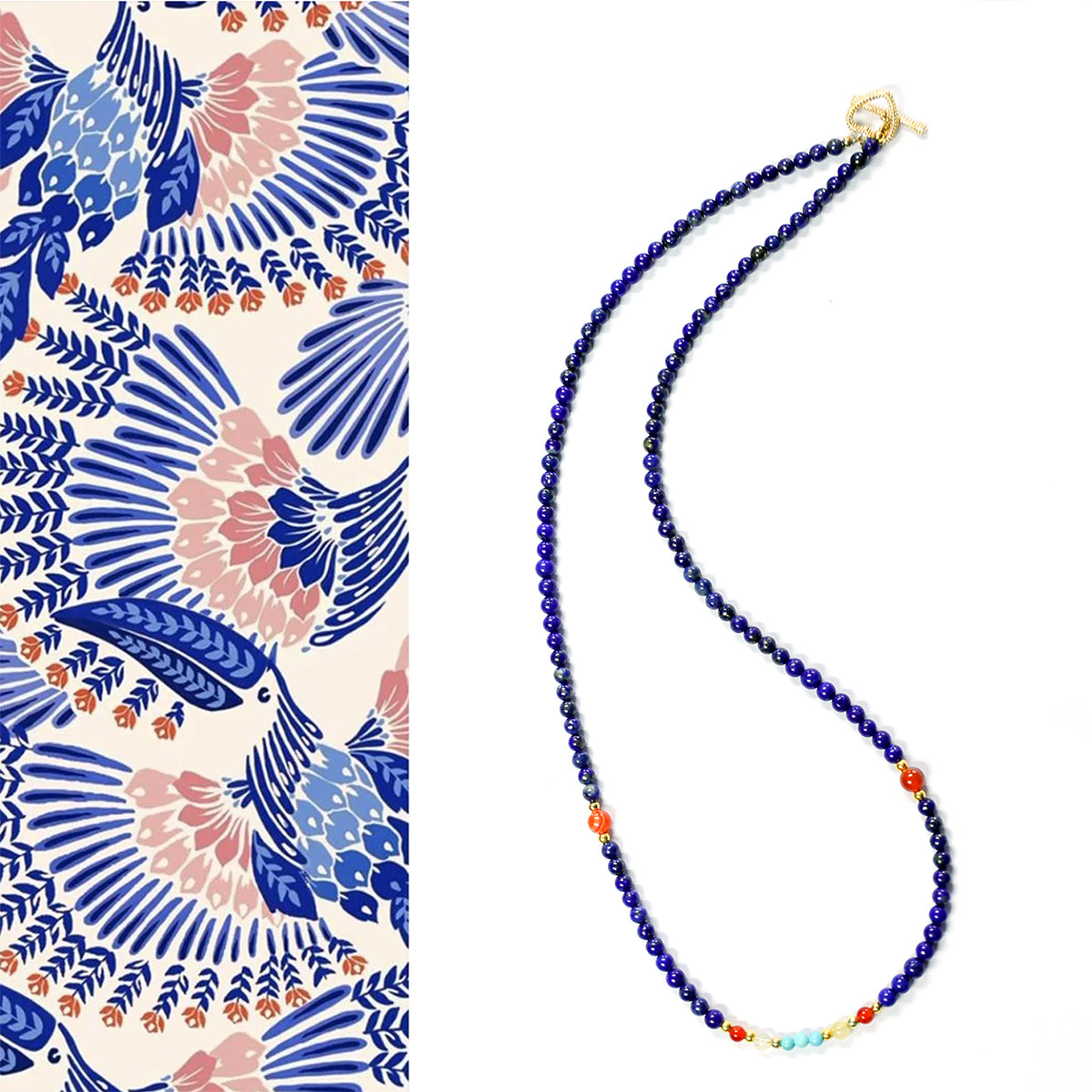 Lapis Lazuli Bracelet and Clavicle Chain (Light Luxury Series)