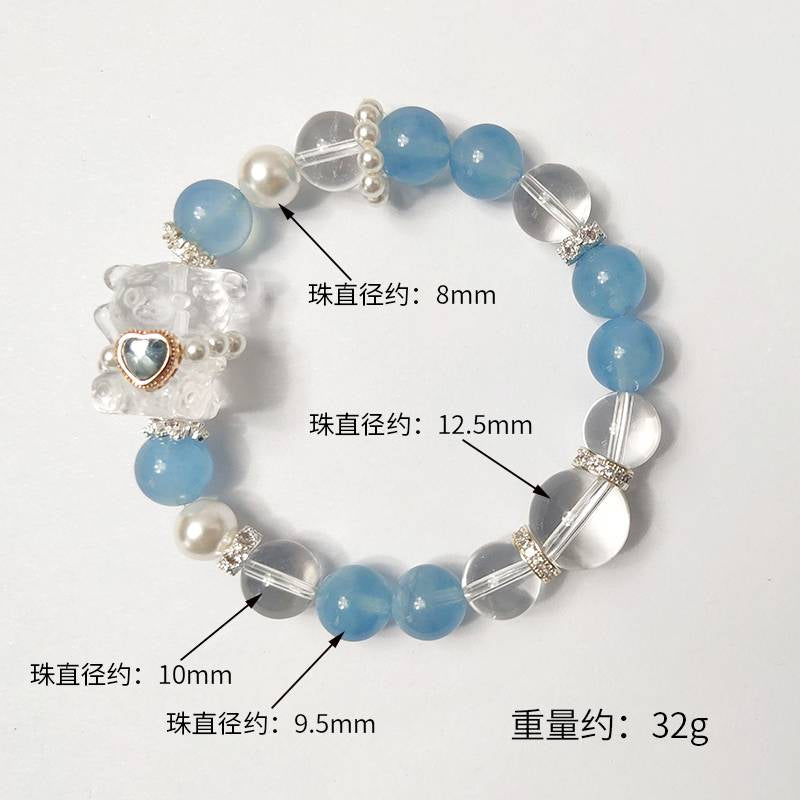 Aquamarine White Crystal Bear (Featured Series)