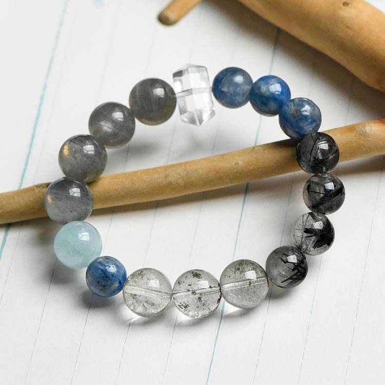Van Gogh's Starry Sky - Blue Crystal Grey Moonlight Green Ghost Multi-Treasure Bracelet
