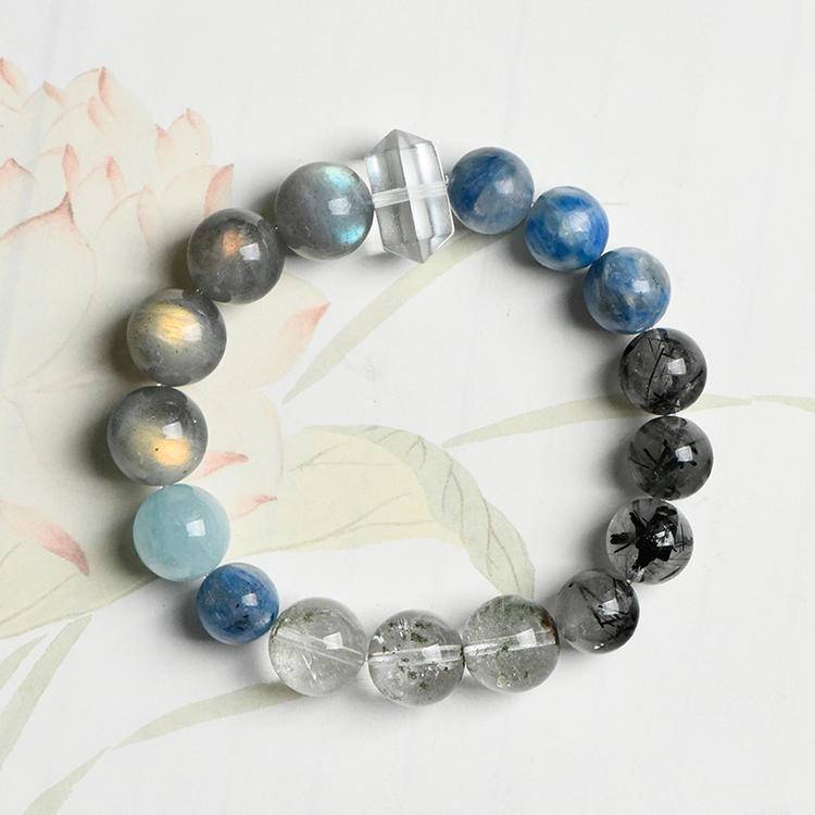 Van Gogh's Starry Sky - Blue Crystal Grey Moonlight Green Ghost Multi-Treasure Bracelet