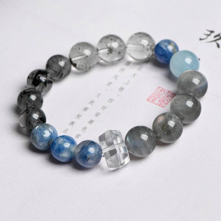 Van Gogh's Starry Sky - Blue Crystal Grey Moonlight Green Ghost Multi-Treasure Bracelet