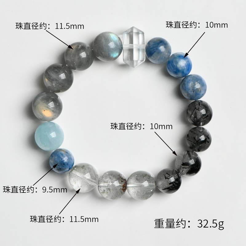 Van Gogh's Starry Sky - Blue Crystal Grey Moonlight Green Ghost Multi-Treasure Bracelet