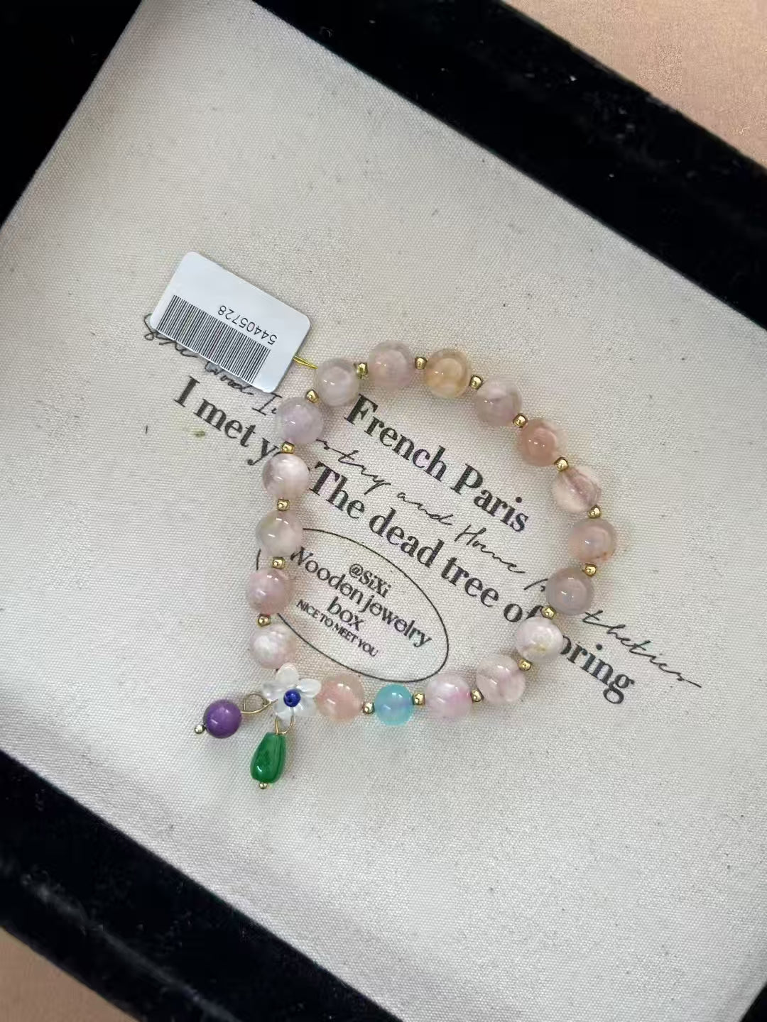 Cherry Blossom Agate Bracelet