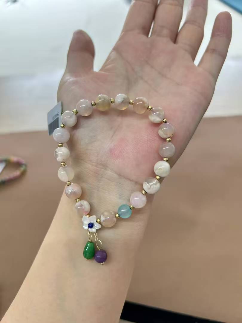 Cherry Blossom Agate Bracelet