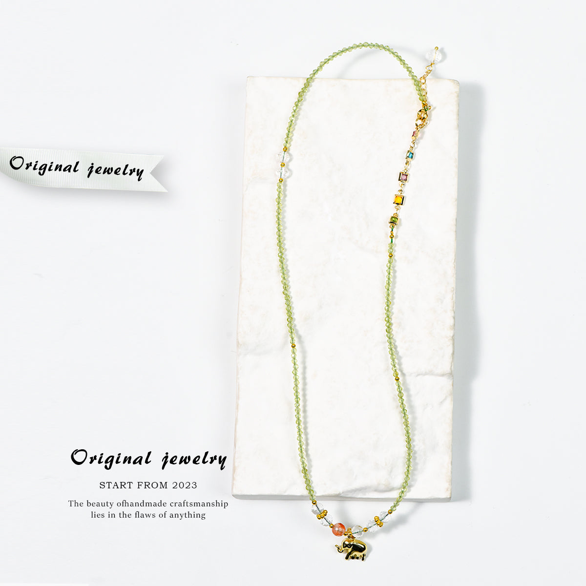Peridot faceted bracelet clavicle chain (light luxury series)