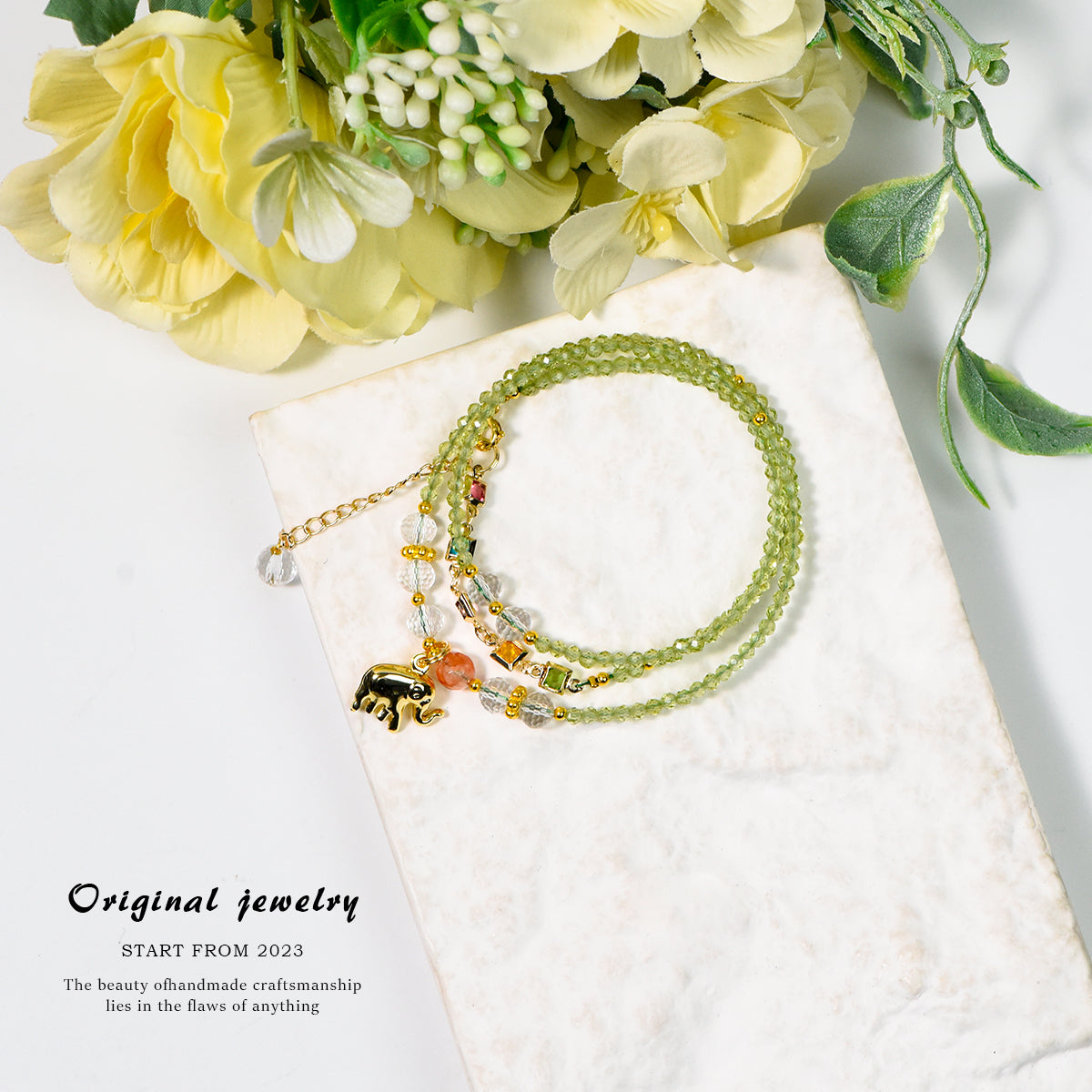 Peridot faceted bracelet clavicle chain (light luxury series)