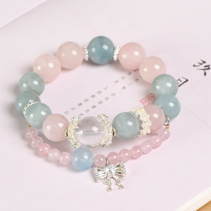 Pink Crystal Aquamarine Lucky Bracelet(Featured Series)