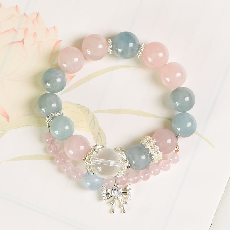 Pink Crystal Aquamarine Lucky Bracelet(Featured Series)