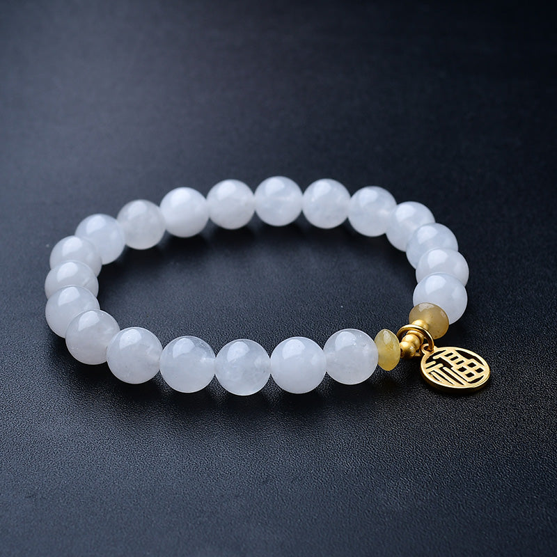 White Chalcedony Fortune Bracelet(Featured Series)