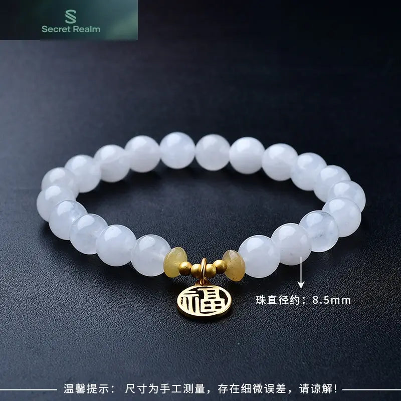White Chalcedony Fortune Bracelet(Featured Series) My Store