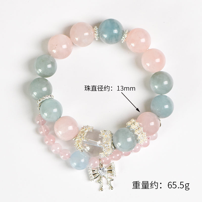Pink Crystal Aquamarine Lucky Bracelet(Featured Series)