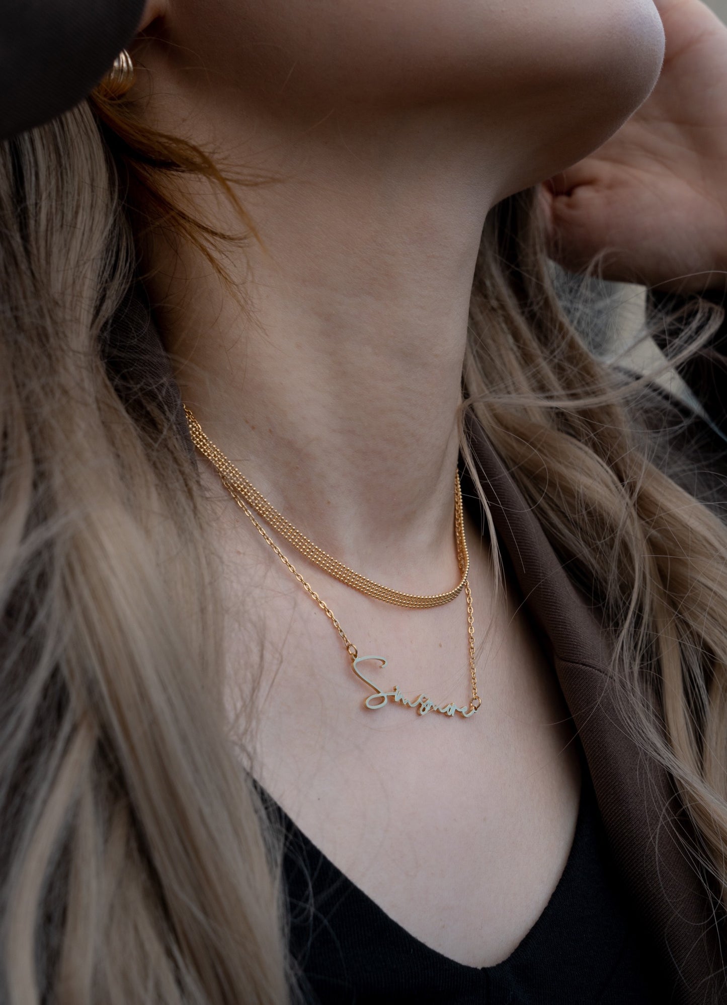 925 silver with 18K gold plating, custom lettering necklace (packaging not included!!)