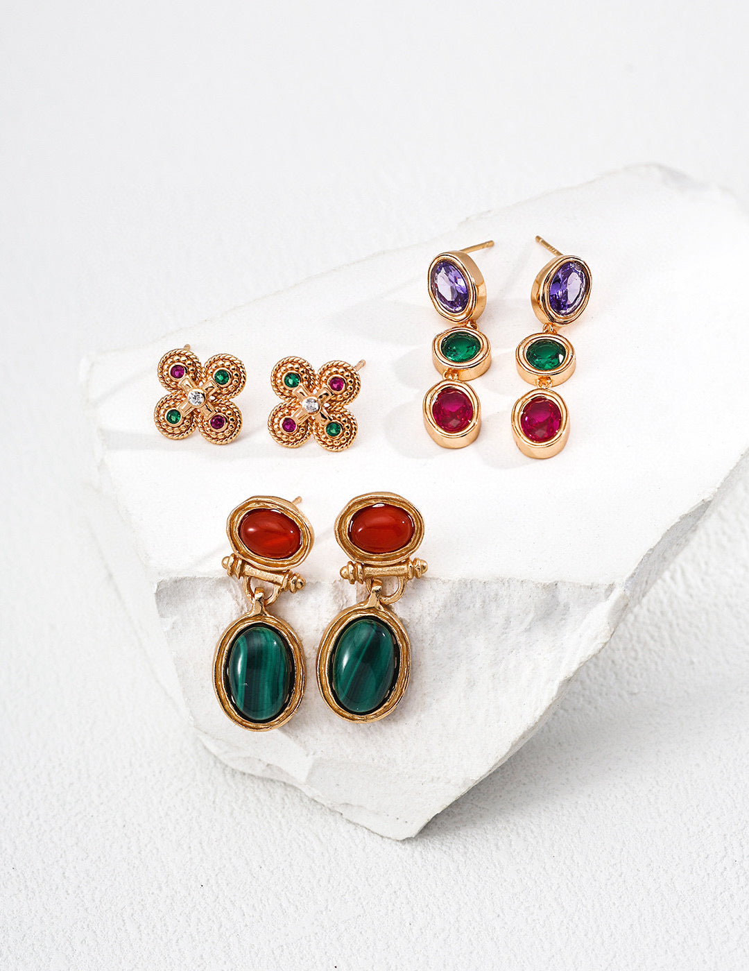 S925 silver fashion vintage zircon earrings