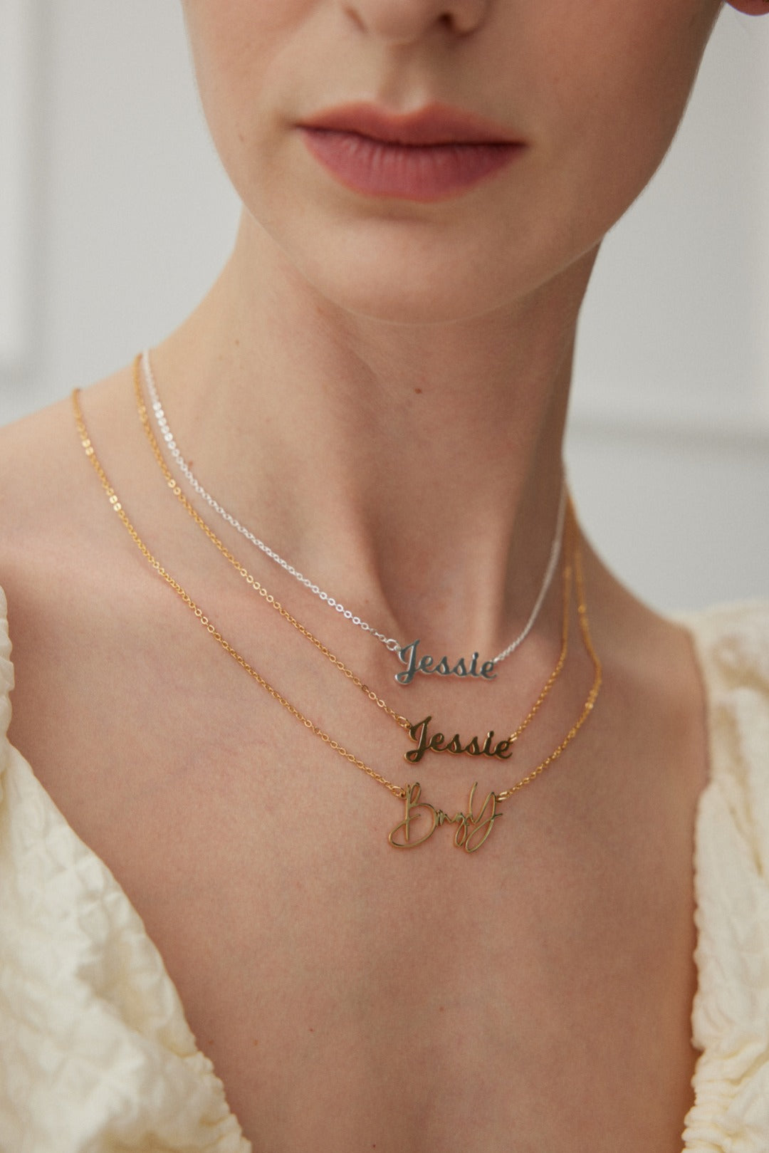 925 silver with 18K gold plating, custom lettering necklace (packaging not included!!)