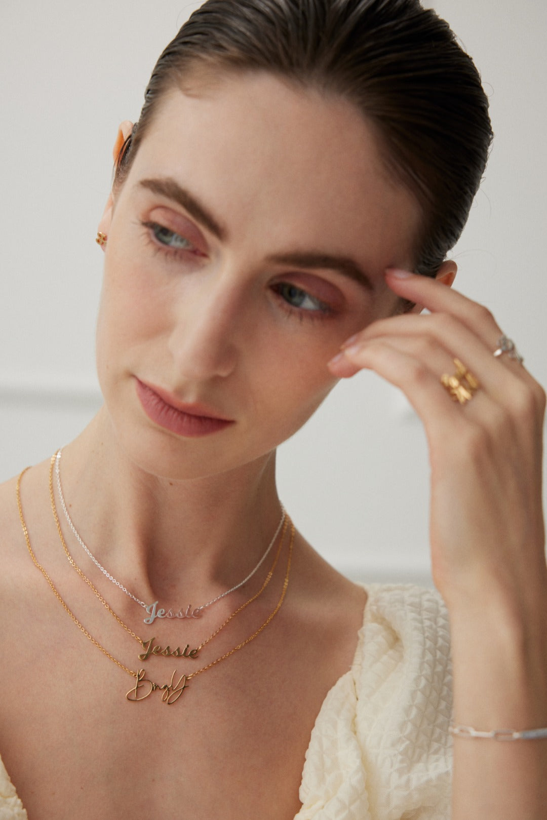 925 silver with 18K gold plating, custom lettering necklace (packaging not included!!)