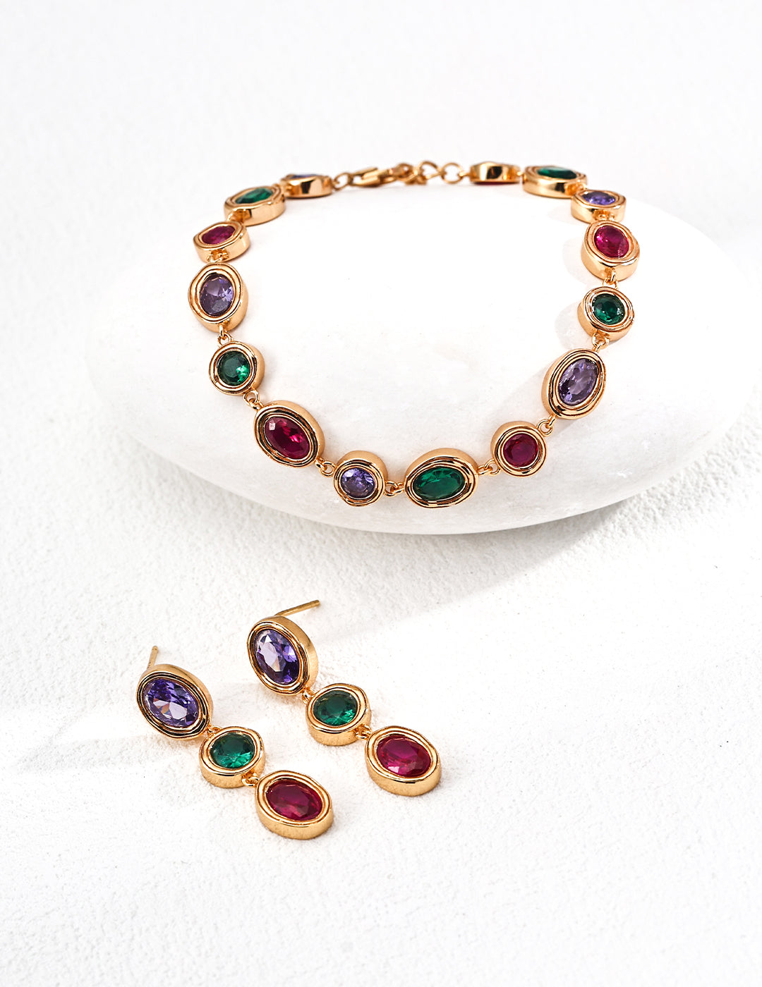 S925 silver fashionable colorful zircon earrings