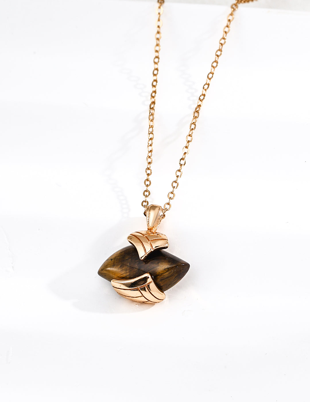 S925 Silver Fashion Vintage Tiger Eye Stone Pendant Necklace