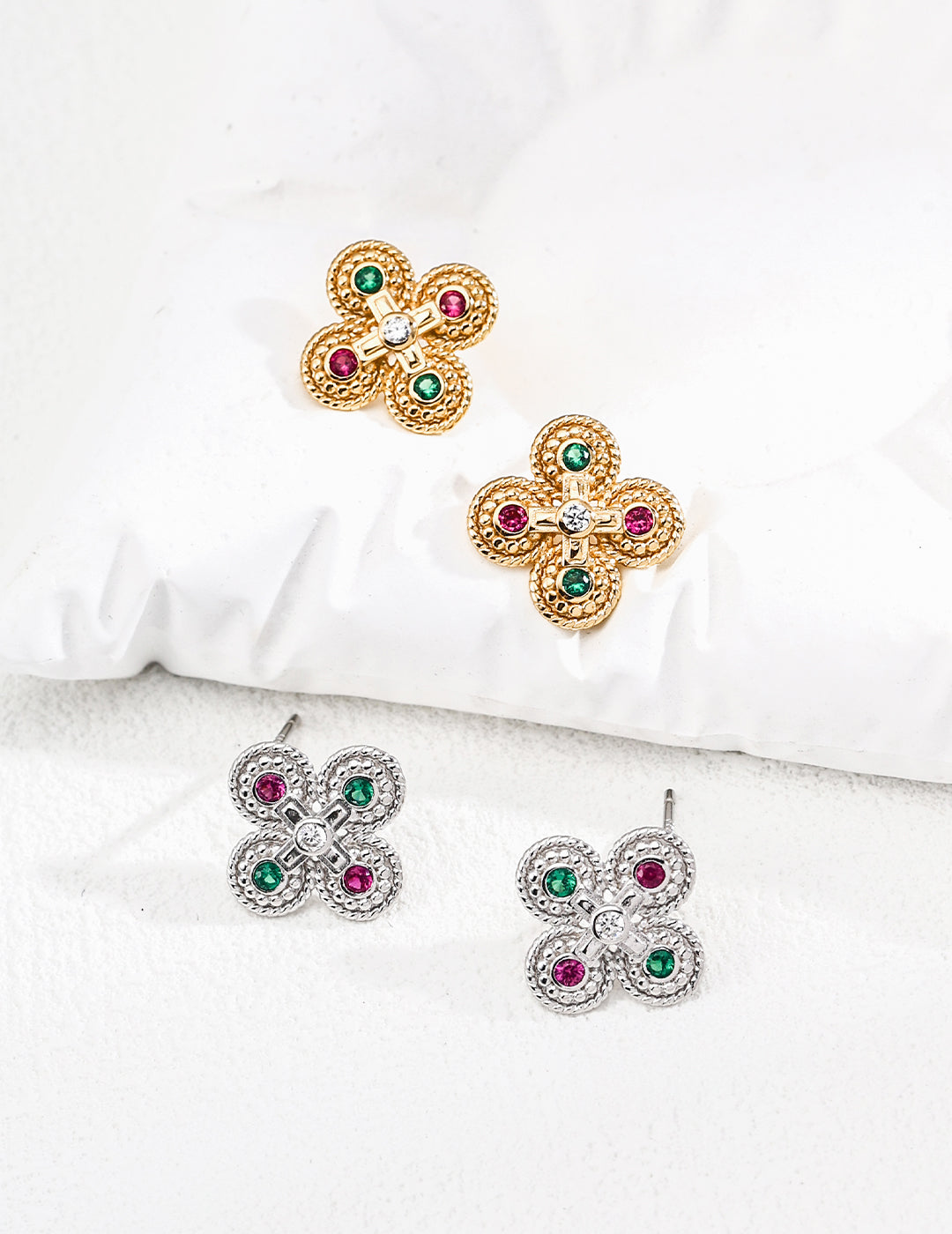 S925 silver fashion vintage zircon earrings