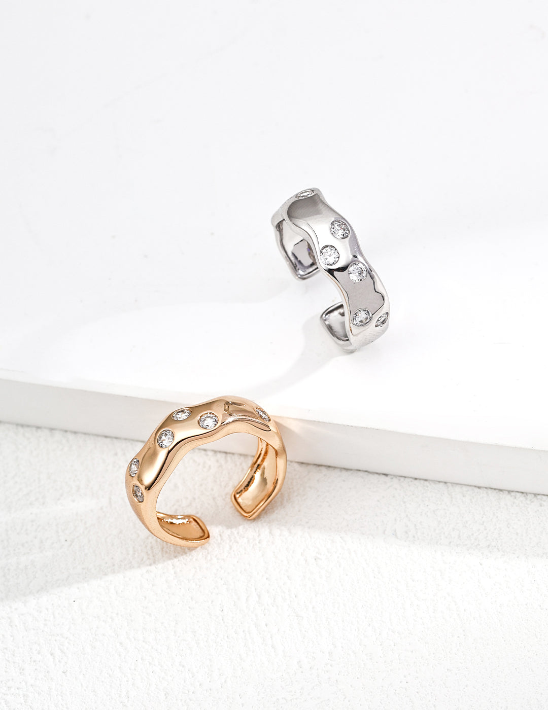 S925 silver simple zircon ring