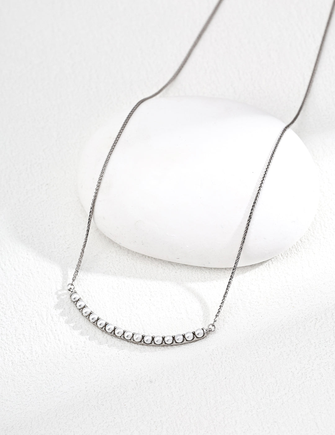 S925 silver simple pearl necklace