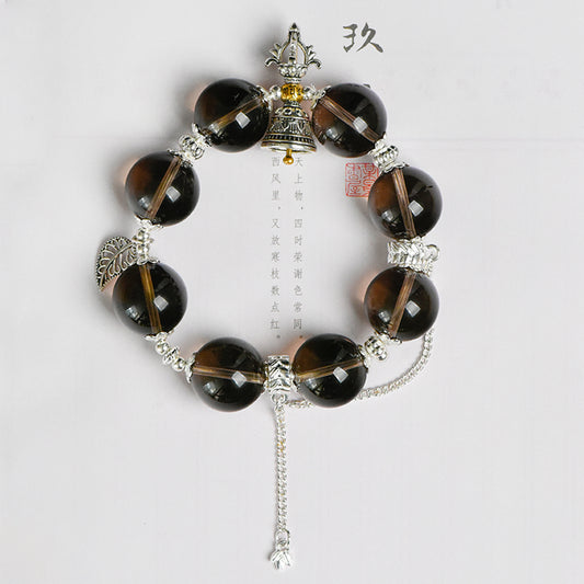 Smoky Quartz Single Loop Vajra Bracelet (Featured Series)