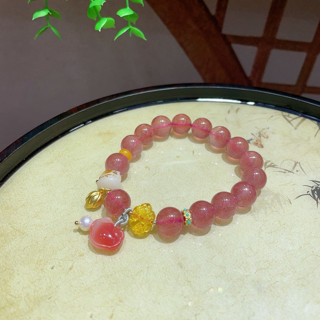 Natural Strawberry Quartz Bracelet (Featured Series)