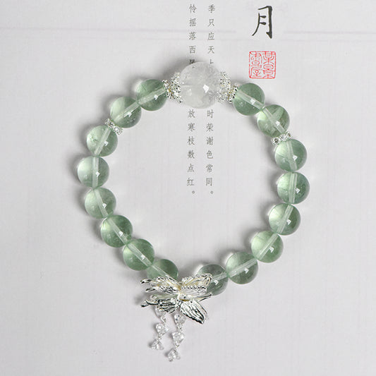 Green Fluorite Butterfly Single Loop Bracelet (Featured Series)