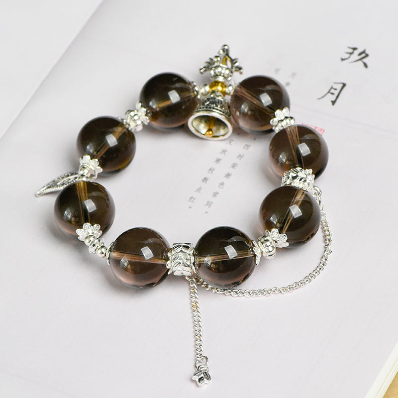 Smoky Quartz Single Loop Vajra Bracelet (Featured Series)