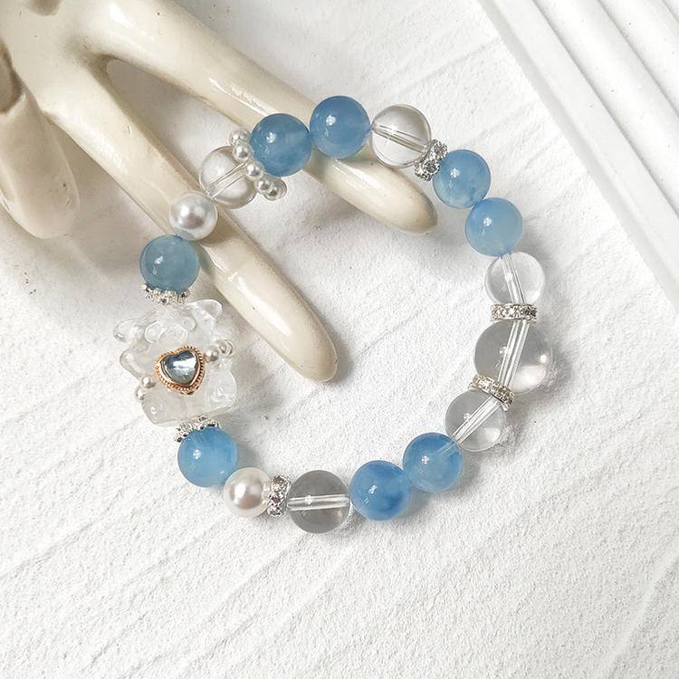 Aquamarine White Crystal Bear (Featured Series)