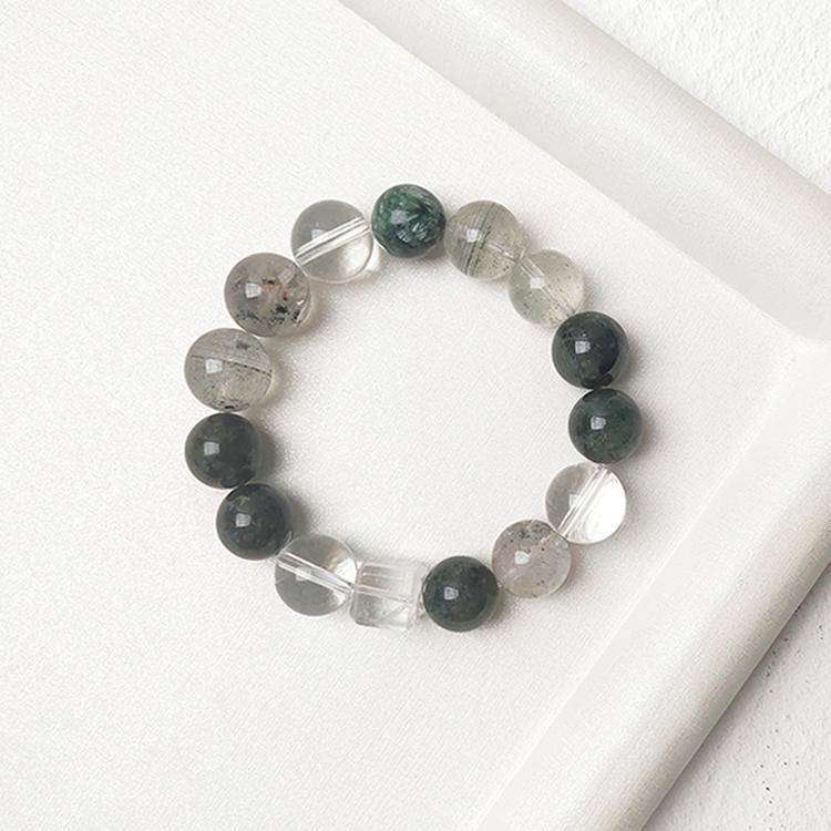 Green Phantom, Green Rutilated Quartz, Green Dragon Crystal Bracelet (Featured Series)