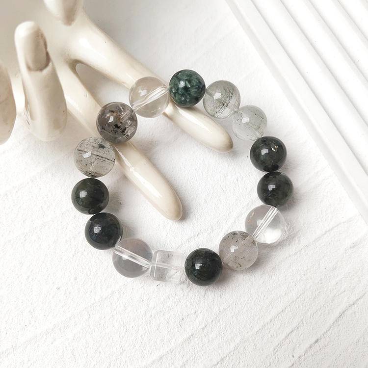 Green Phantom, Green Rutilated Quartz, Green Dragon Crystal Bracelet (Featured Series)