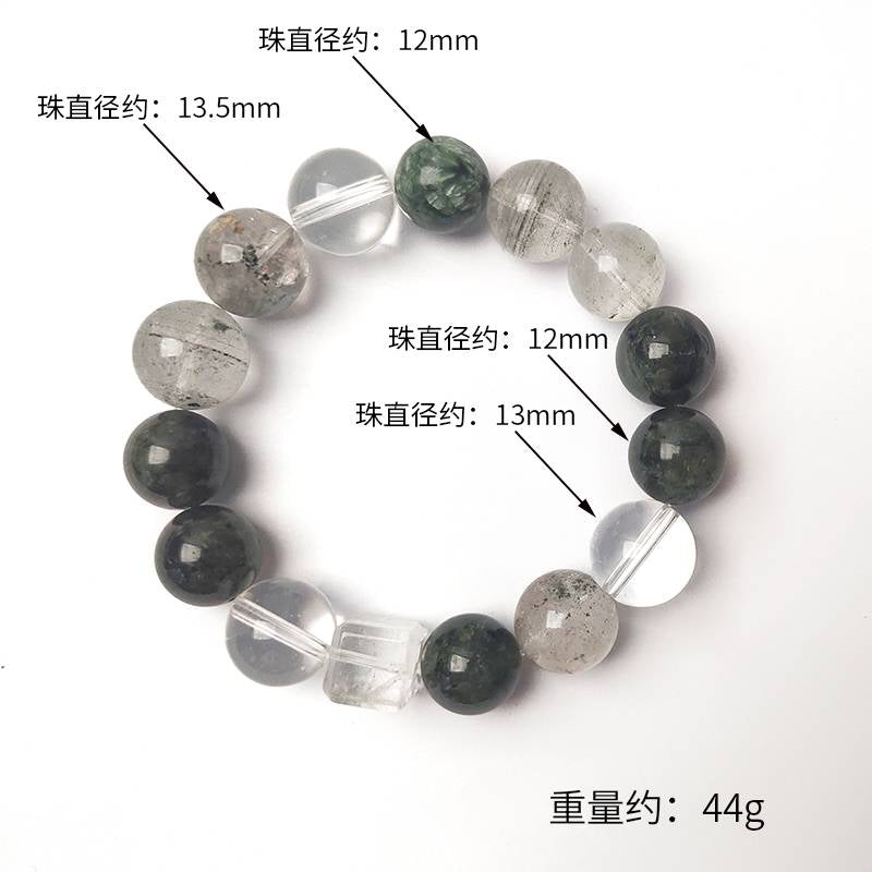Green Phantom, Green Rutilated Quartz, Green Dragon Crystal Bracelet (Featured Series)