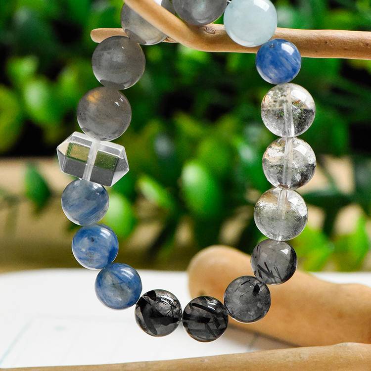 Van Gogh's Starry Sky - Blue Crystal Grey Moonlight Green Ghost Multi-Treasure Bracelet