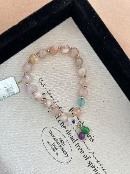 Cherry Blossom Agate Bracelet