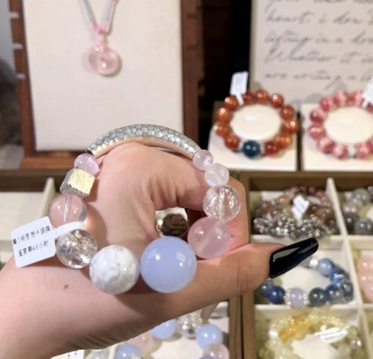 Blue Chalcedony Half Bracelet