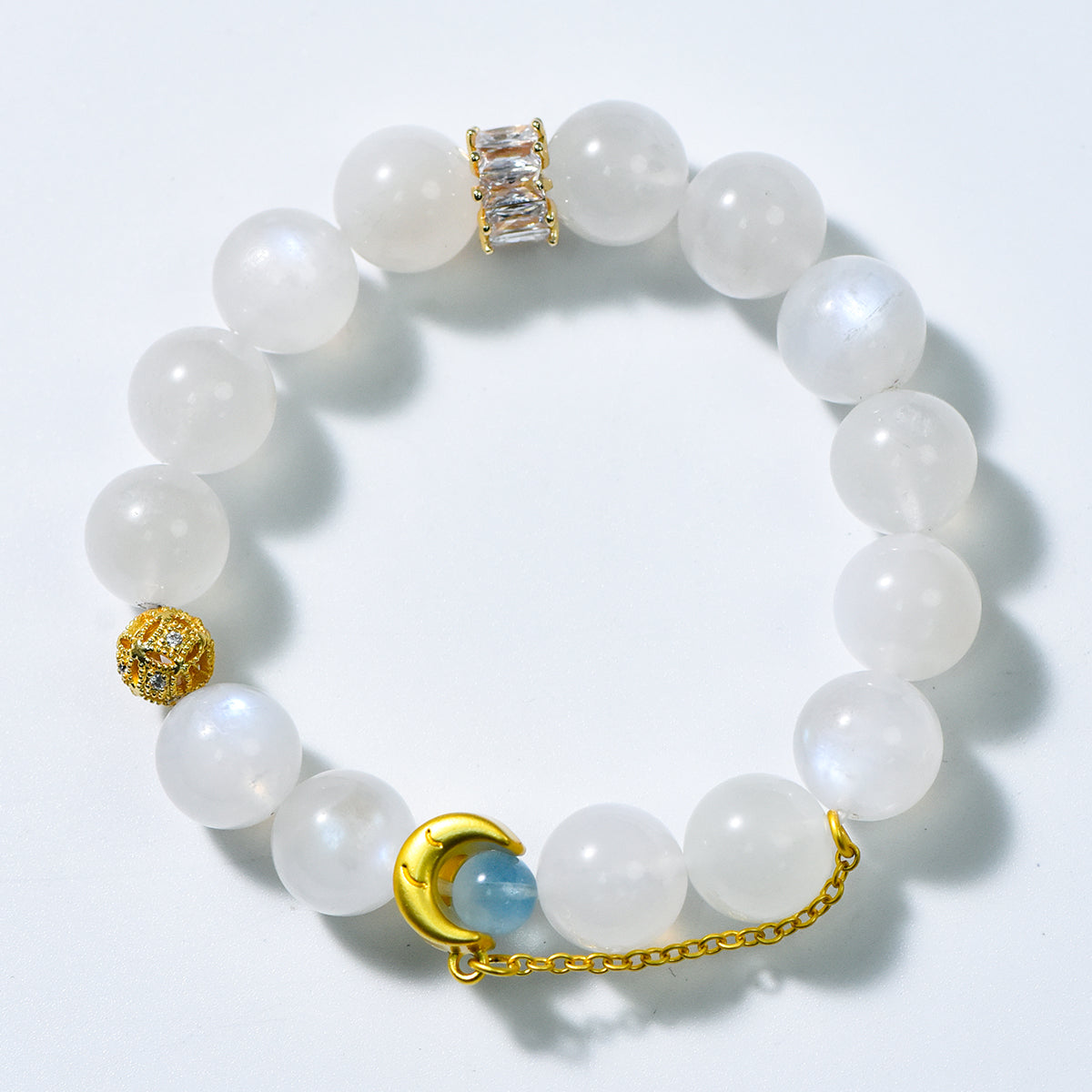 Moonstone Bracelet Moon Over the Sea (Light Luxury Series)