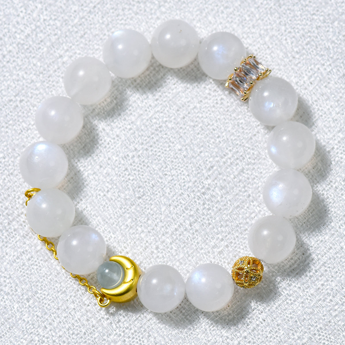 Moonstone Bracelet Moon Over the Sea (Light Luxury Series)