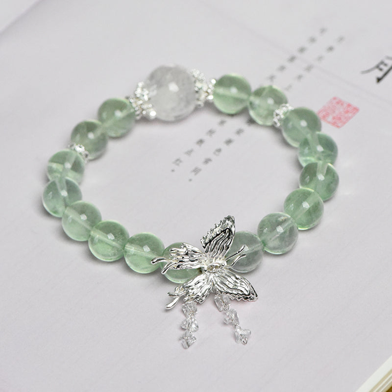 Green Fluorite Butterfly Single Loop Bracelet (Featured Series)