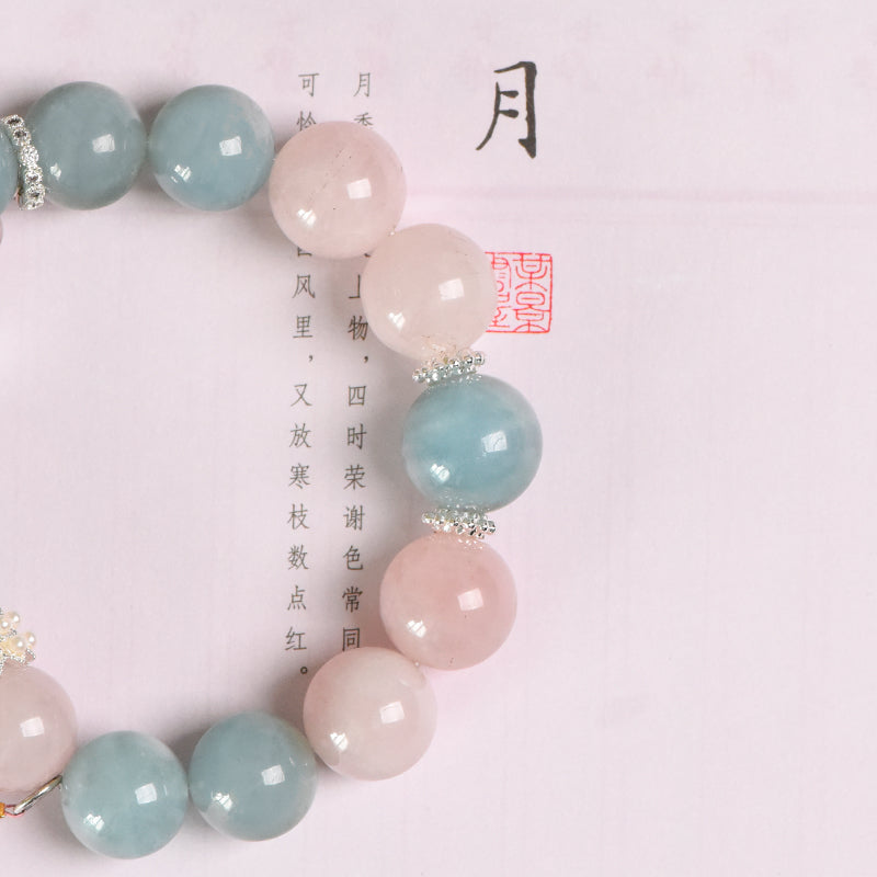Pink Crystal Aquamarine Lucky Bracelet（Featured Series）