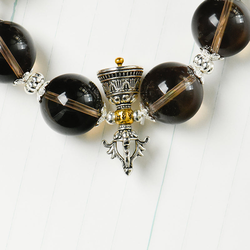 Smoky Quartz Single Loop Vajra Bracelet (Featured Series)