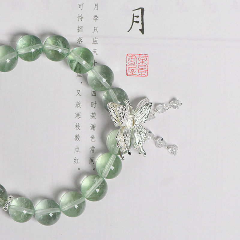 Green Fluorite Butterfly Single Loop Bracelet (Featured Series)