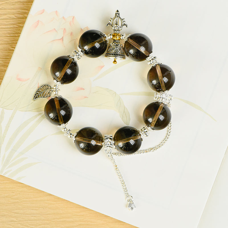 Smoky Quartz Single Loop Vajra Bracelet (Featured Series)