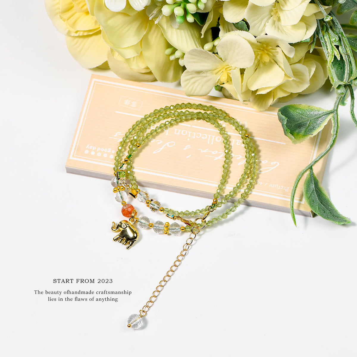 Peridot faceted bracelet clavicle chain (light luxury series)