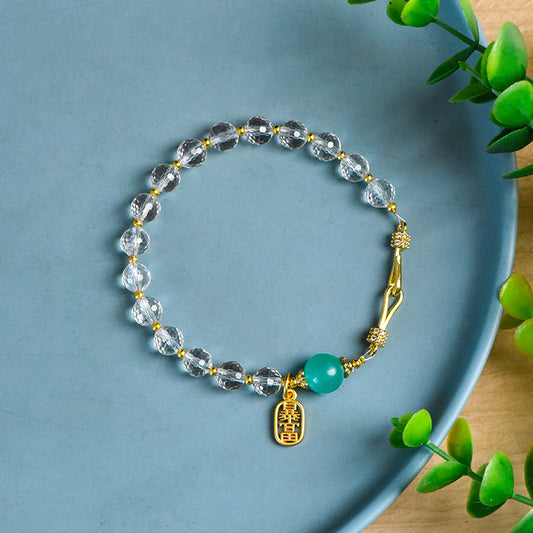 White crystal faceted bracelet (light luxury series)