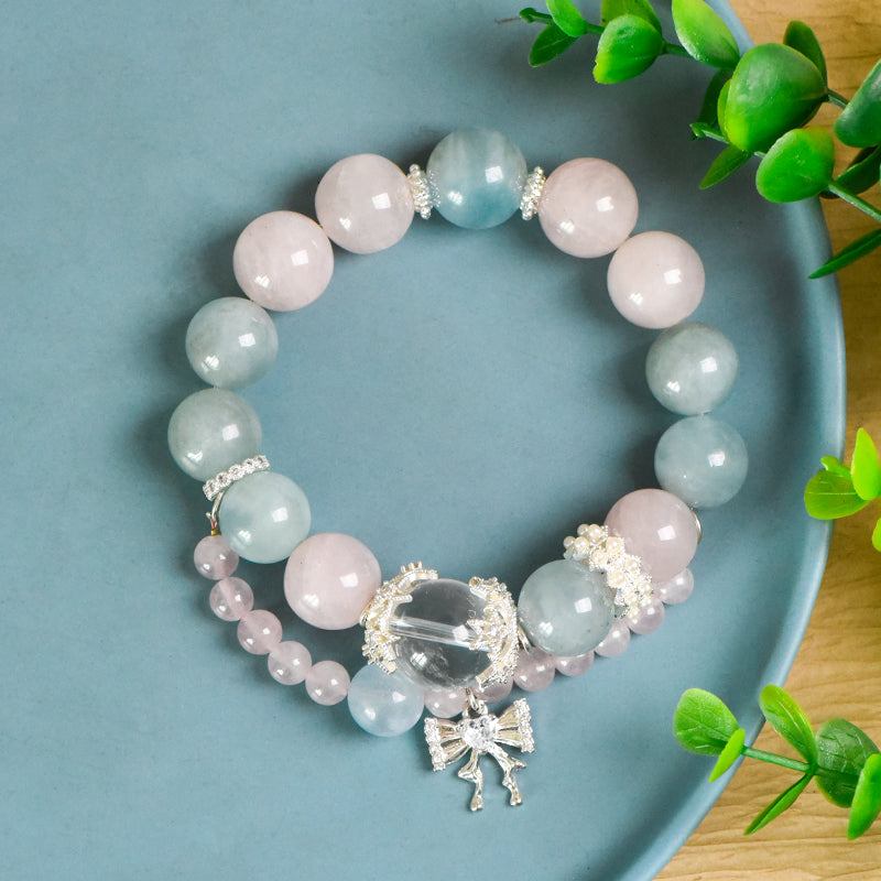 Pink Crystal Aquamarine Lucky Bracelet（Featured Series）