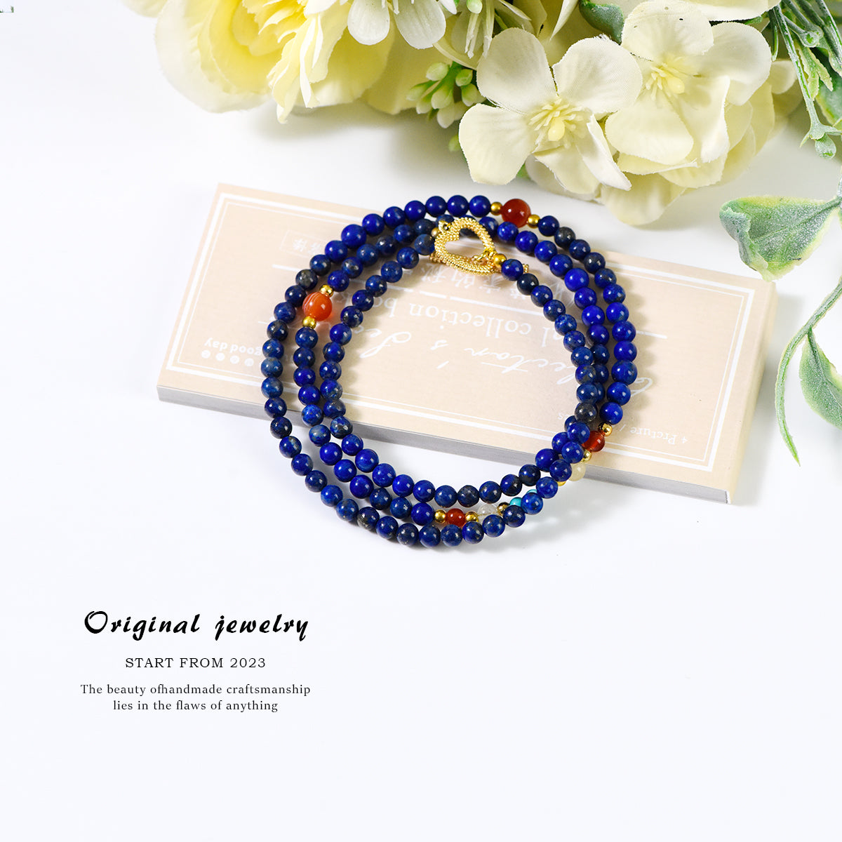 Lapis Lazuli Bracelet and Clavicle Chain (Light Luxury Series)