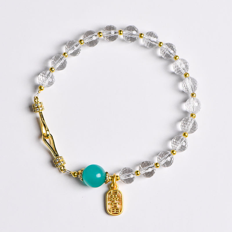 White crystal faceted bracelet (light luxury series)