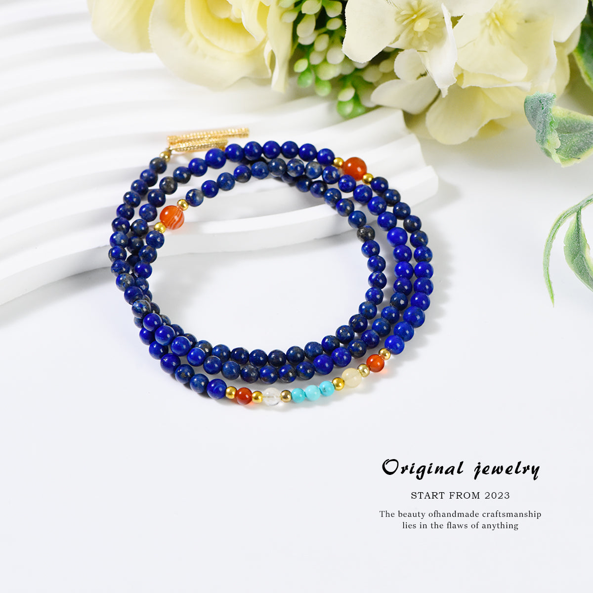 Lapis Lazuli Bracelet and Clavicle Chain (Light Luxury Series)