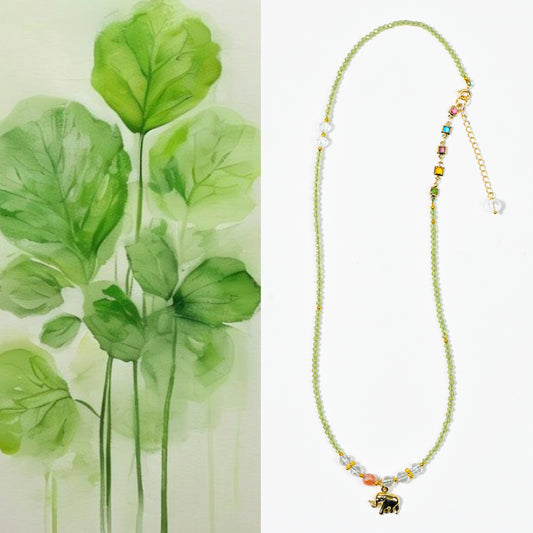 Peridot faceted bracelet clavicle chain (light luxury series)