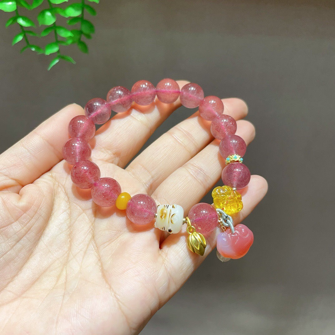 Natural Strawberry Quartz Bracelet (Featured Series)